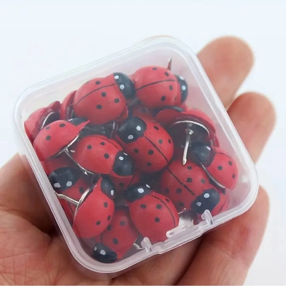 NWT Set of 30 Ladybug Thumbtacks - Picture 2 of 4